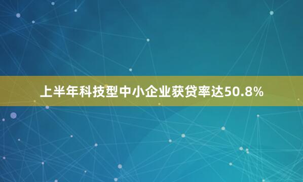 上半年科技型中小企业获贷率达50.8%