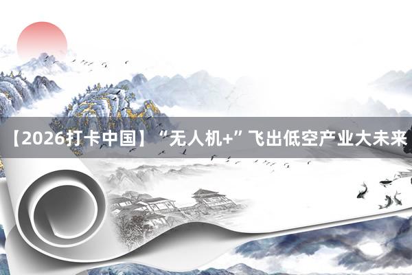 【2026打卡中国】“无人机+”飞出低空产业大未来