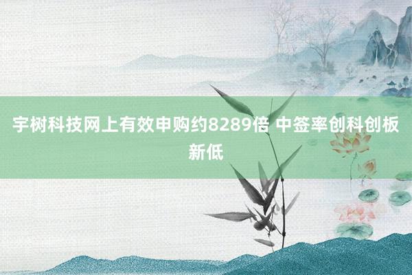 宇树科技网上有效申购约8289倍 中签率创科创板新低