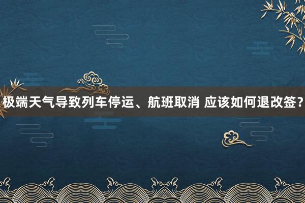 极端天气导致列车停运、航班取消 应该如何退改签？