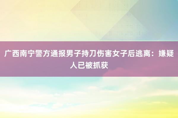 广西南宁警方通报男子持刀伤害女子后逃离：嫌疑人已被抓获