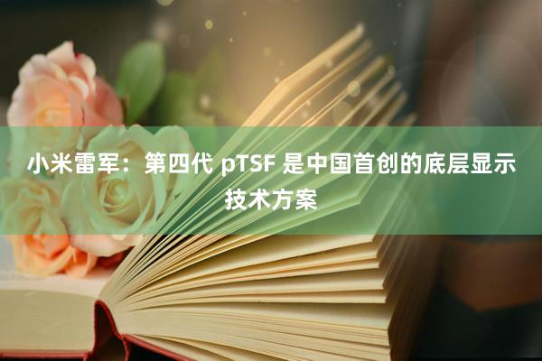 小米雷军：第四代 pTSF 是中国首创的底层显示技术方案