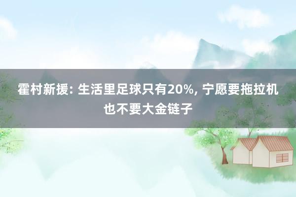 霍村新援: 生活里足球只有20%, 宁愿要拖拉机也不要大金链子