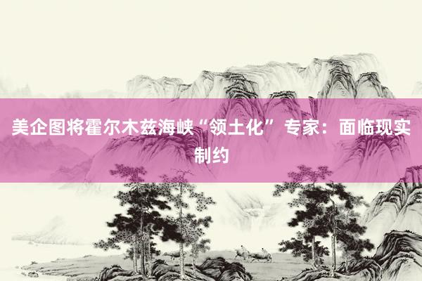美企图将霍尔木兹海峡“领土化” 专家：面临现实制约