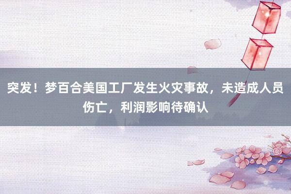 突发！梦百合美国工厂发生火灾事故，未造成人员伤亡，利润影响待确认