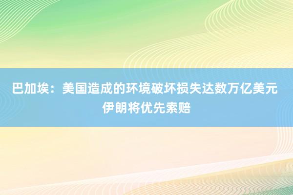 巴加埃：美国造成的环境破坏损失达数万亿美元 伊朗将优先索赔