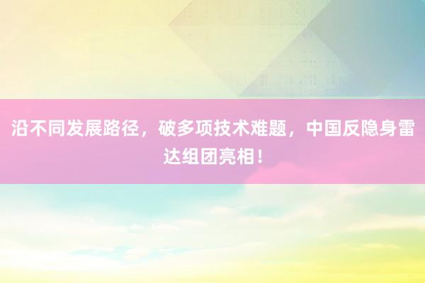 沿不同发展路径，破多项技术难题，中国反隐身雷达组团亮相！