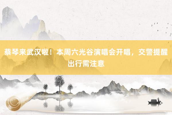 蔡琴来武汉啦！本周六光谷演唱会开唱，交警提醒出行需注意