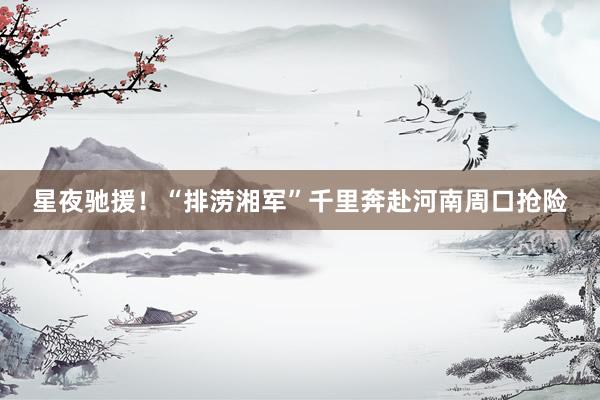 星夜驰援！“排涝湘军”千里奔赴河南周口抢险