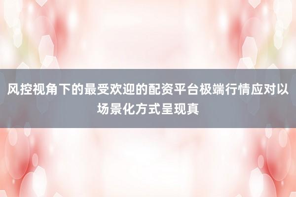 风控视角下的最受欢迎的配资平台极端行情应对以场景化方式呈现真