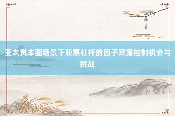 亚太资本圈场景下股票杠杆的因子暴露控制机会与挑战