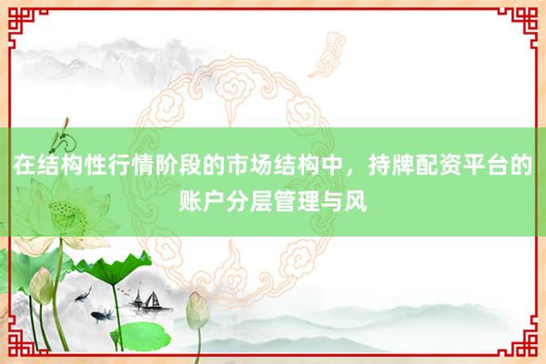 在结构性行情阶段的市场结构中，持牌配资平台的账户分层管理与风