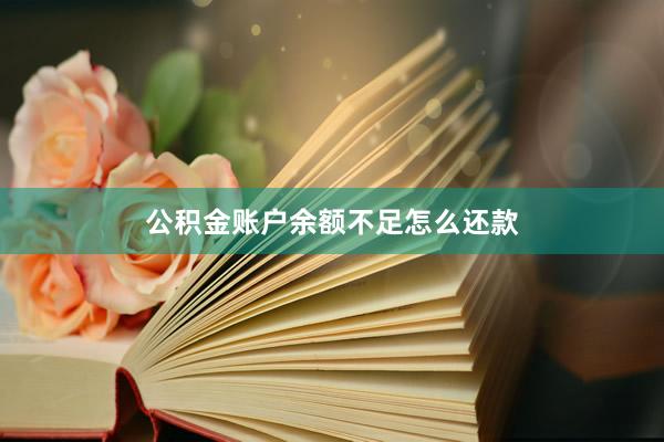 公积金账户余额不足怎么还款