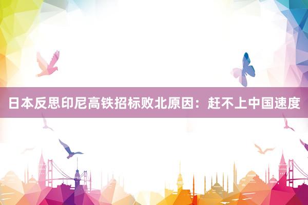 日本反思印尼高铁招标败北原因：赶不上中国速度