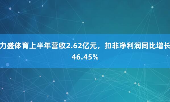 力盛体育上半年营收2.62亿元，扣非净利润同比增长46.45%