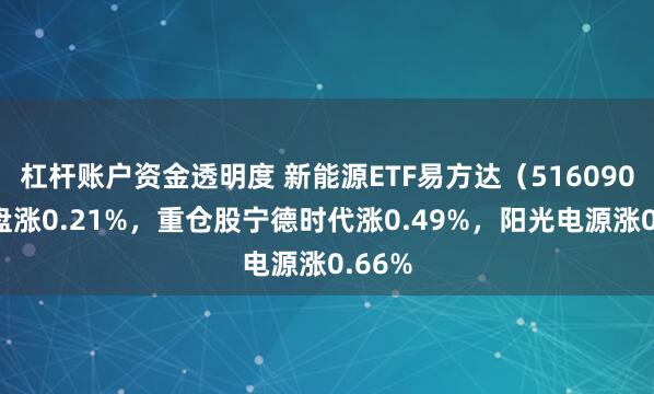 杠杆账户资金透明度 新能源ETF易方达（516090）开盘涨0.21%，重仓股宁德时代涨0.49%，阳光电源涨0.66%