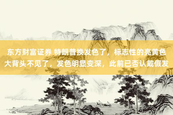 东方财富证券 特朗普换发色了，标志性的亮黄色大背头不见了，发色明显变深，此前已否认戴假发