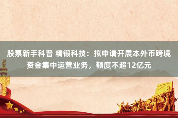 股票新手科普 精锻科技：拟申请开展本外币跨境资金集中运营业务，额度不超12亿元