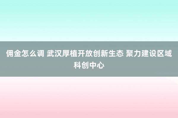 佣金怎么调 武汉厚植开放创新生态 聚力建设区域科创中心