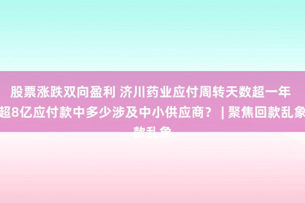 股票涨跌双向盈利 济川药业应付周转天数超一年 超8亿应付款中多少涉及中小供应商？ | 聚焦回款乱象