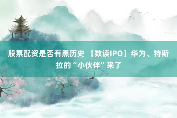 股票配资是否有黑历史 【数读IPO】华为、特斯拉的“小伙伴”来了