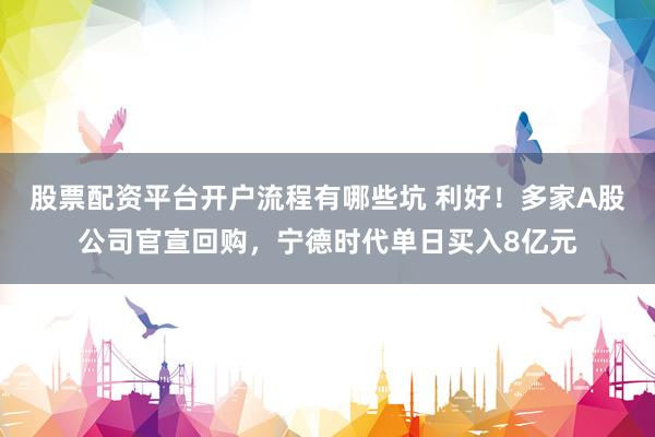 股票配资平台开户流程有哪些坑 利好！多家A股公司官宣回购，宁德时代单日买入8亿元