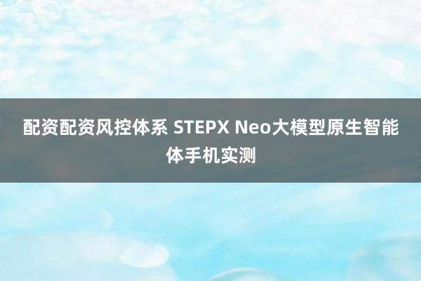 配资配资风控体系 STEPX Neo大模型原生智能体手机实测