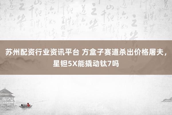 苏州配资行业资讯平台 方盒子赛道杀出价格屠夫，星钽5X能撬动钛7吗